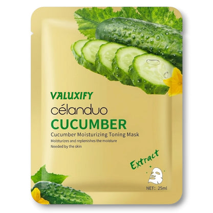 Face Sheet Masks Pack Of 6 Hydrating Moisturising Skin Care Rose Cucumber