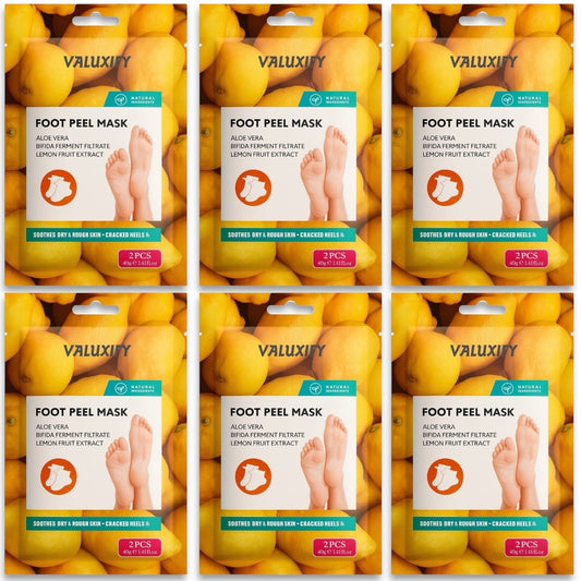 lemon foot peel socks 6 pack deep exfoliation mask soft smooth feet treatment
