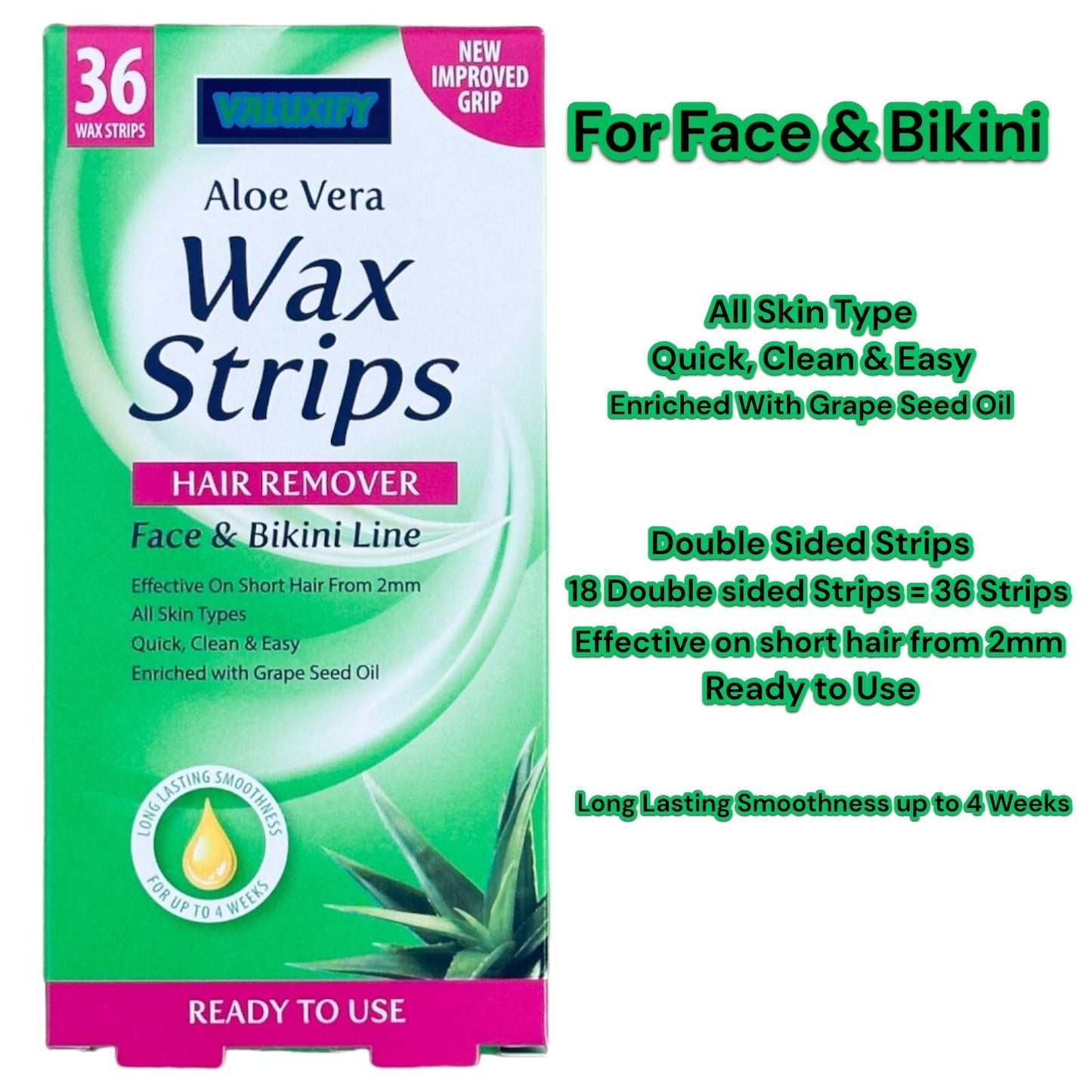 Face Bikini Wax Strips Hair Remover Face & Bikini Line Beauty Formulas