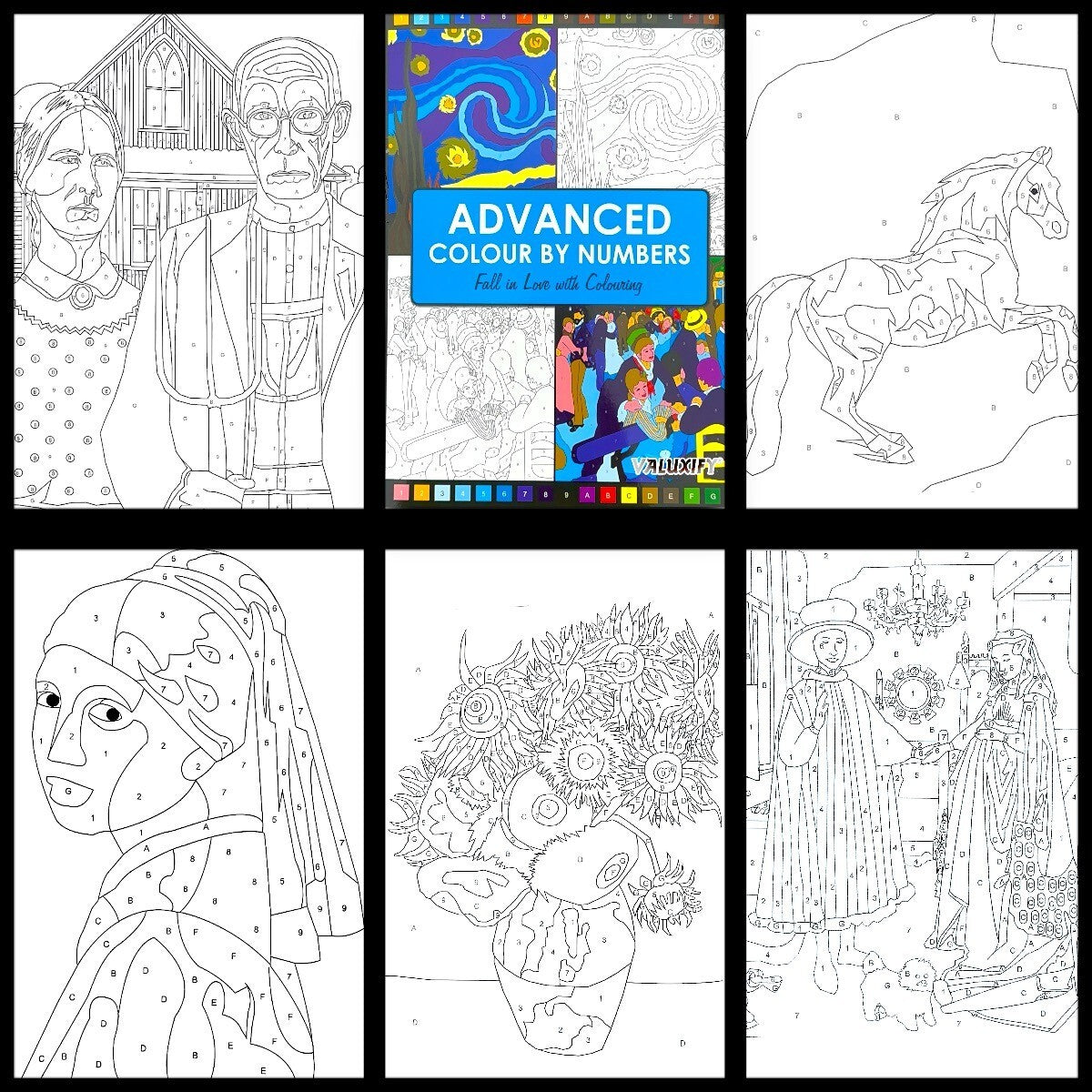 3X COLOUR BY NUMBERS ADULT COLOURING BOOKS ANTI-STRESS MIND RELAING COLOURS