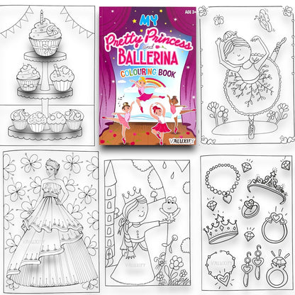 GIRLS KIDS COLOURING BOOK | MY PRETTY PRINCESS & BALLERINA| 40 PAGES | A4