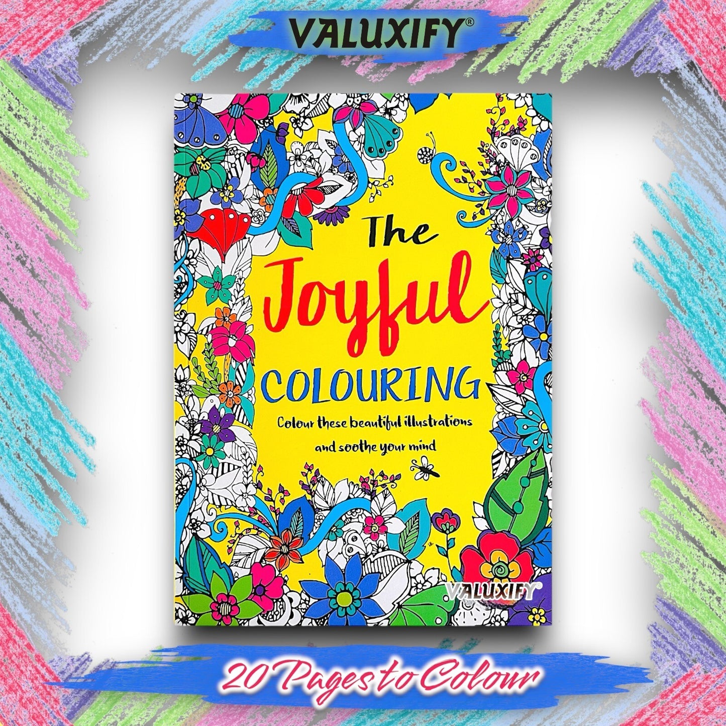 COLOURING BOOK JOYFUL COLOUR THERAPY MIND RELAXING ADULT KIDS A4