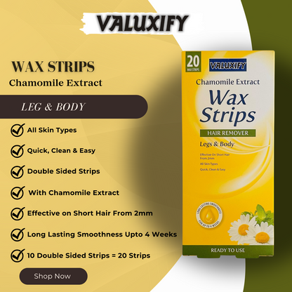 Wax Strips Waxing Leg and Body Bikini Chamomile  Wax Strips 1-100 wax Strips