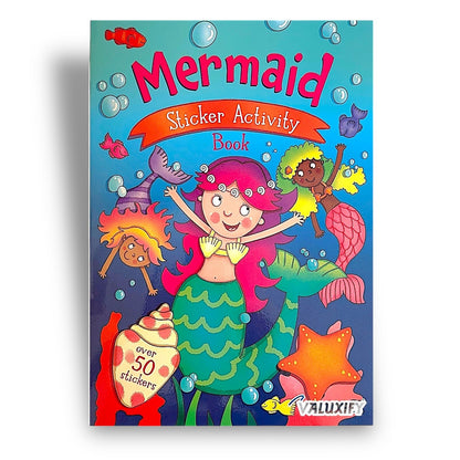 KIDS STICKER COLOURING BOOKS ACTIVITY BALLERINA UNICORN PIRATE OVER 50 STICKER