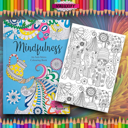 2x Adult Colouring Books Zen & Mindfulness Anti Stress Colour Therapy Mind Relax