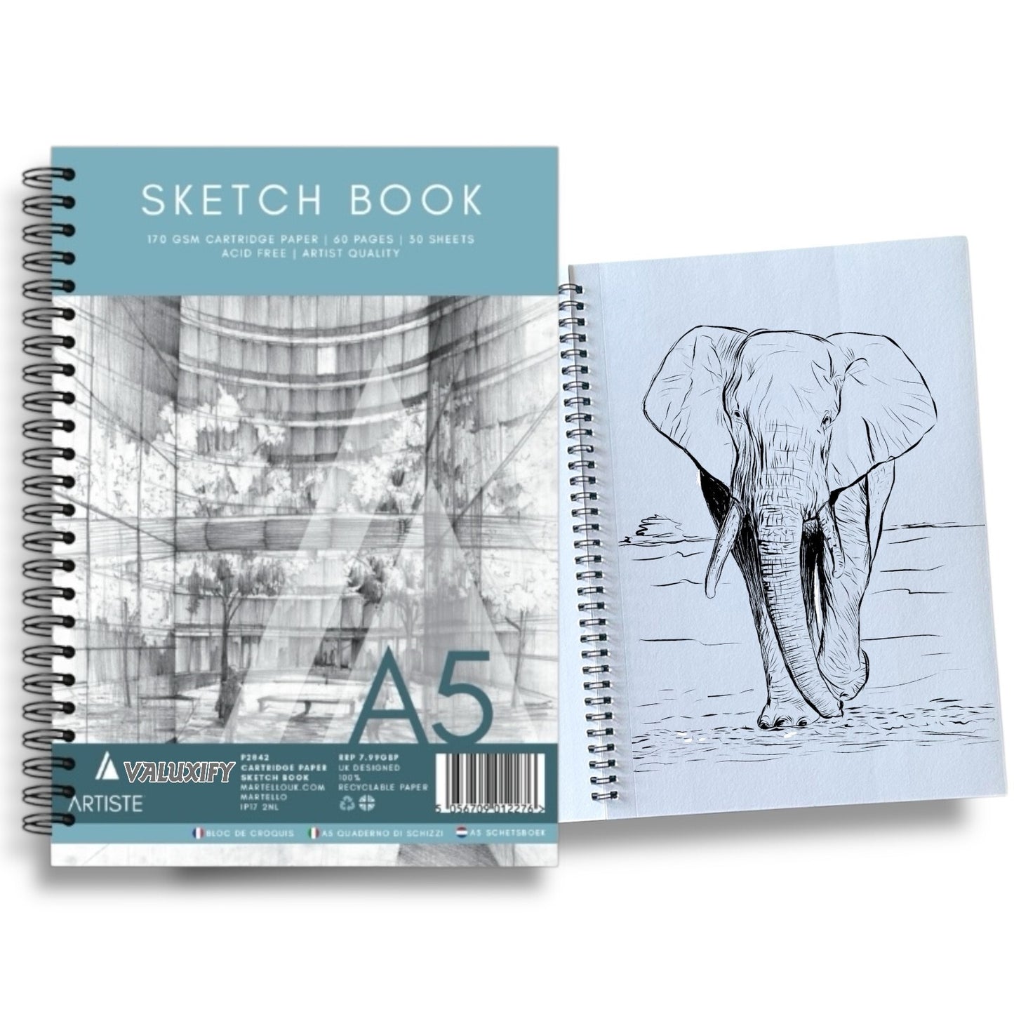 A5 Artist Sketch Book Artist Drawing Doodling Sketching Book Art Craft Spiral