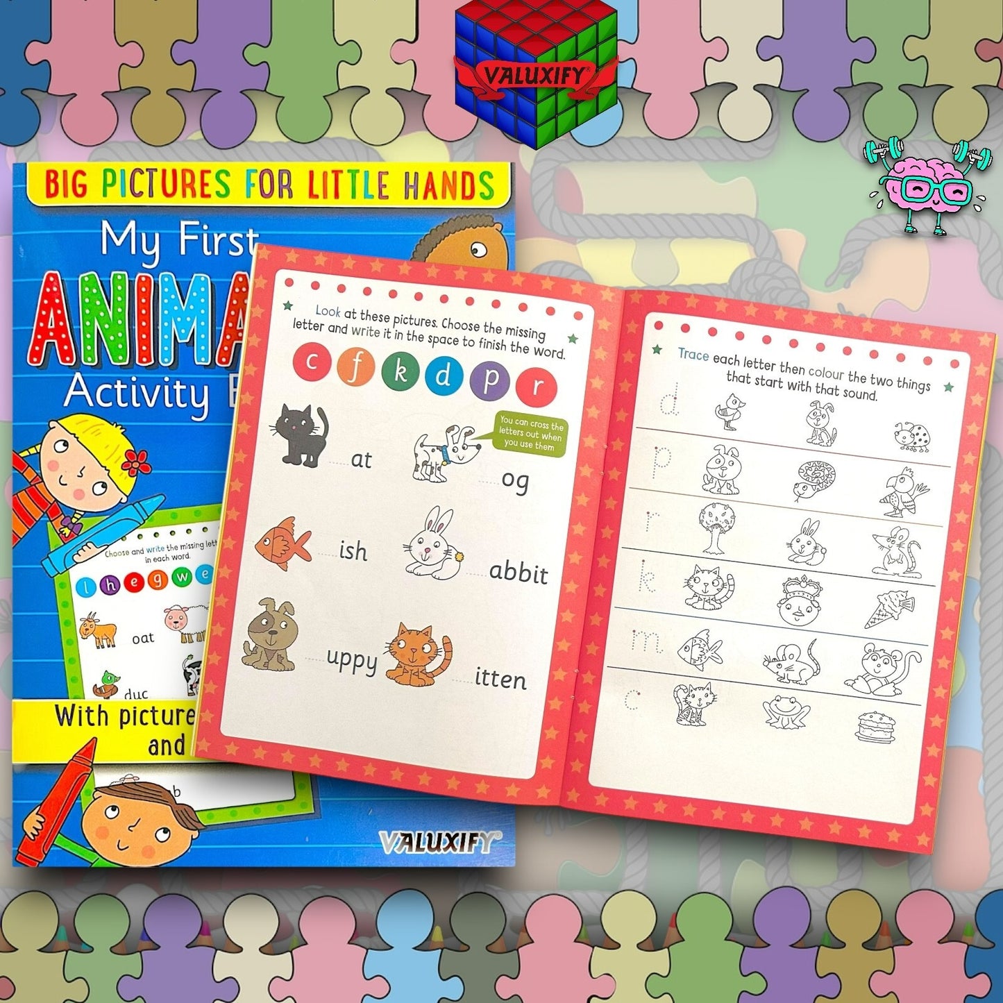 6X KIDS ACTIVITY FIRST LEARNING BOOKS WORDS OPPOSITES ANIMALS ABC 123 SHAPES
