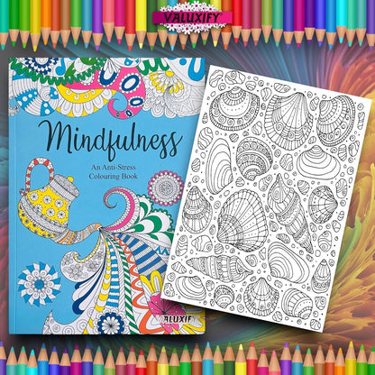 2x Adult Colouring Books Zen & Mindfulness Anti Stress Colour Therapy Mind Relax