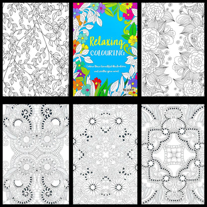Adult Colouring Books Anti Stress Mind Relaxing Therapy Creative Peaceful Book