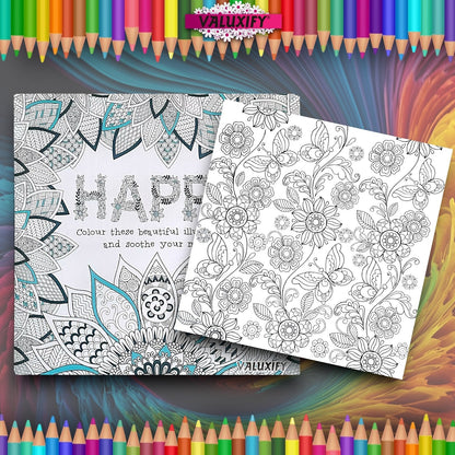 2x Adult Colouring Books Mindfulness Relax Your Mind Colour Therapy  20x20cm