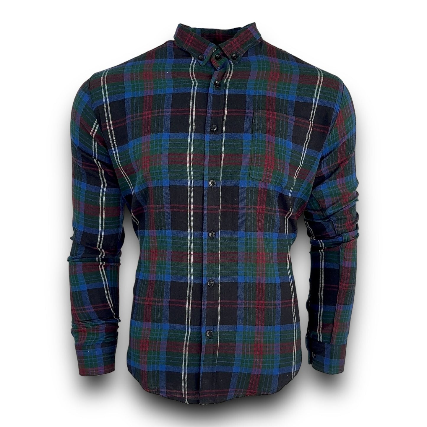 Mens Check Shirt Medium Long Sleeve Regular Fit Shirt Work Casual Formal  Shirt