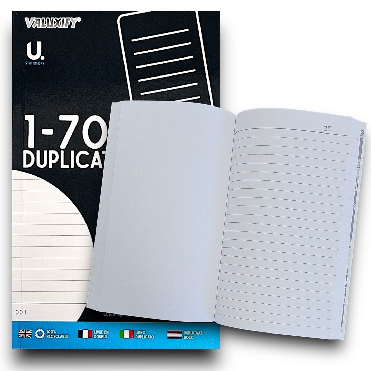 Duplicate Book 1-70  Invoice Pad Numbered Page Copy Receipt Office Single Book
