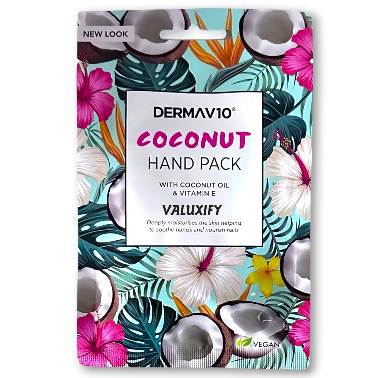Derma V10 Coconut Moisturising Hand Mask with Vitamin E Oil – Pack of 3 Nourish