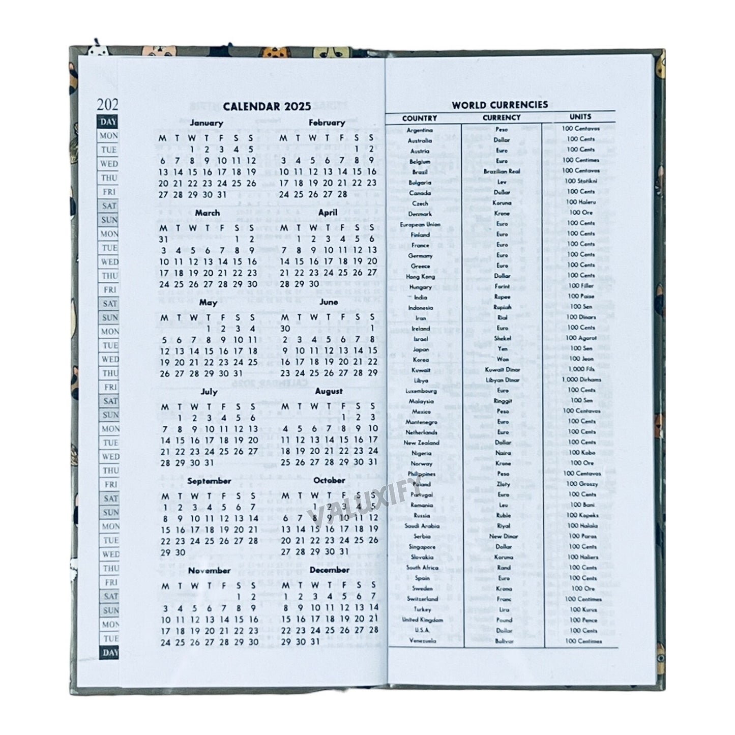 2025 Diary Slim Size Week to View 2025 Diaries Full Year Organiser Planner