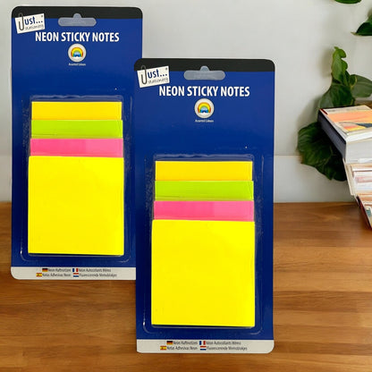 2 Sticky Notes Self Adhesive Small Removable 4 Neon Color Office Paper Memo Pads