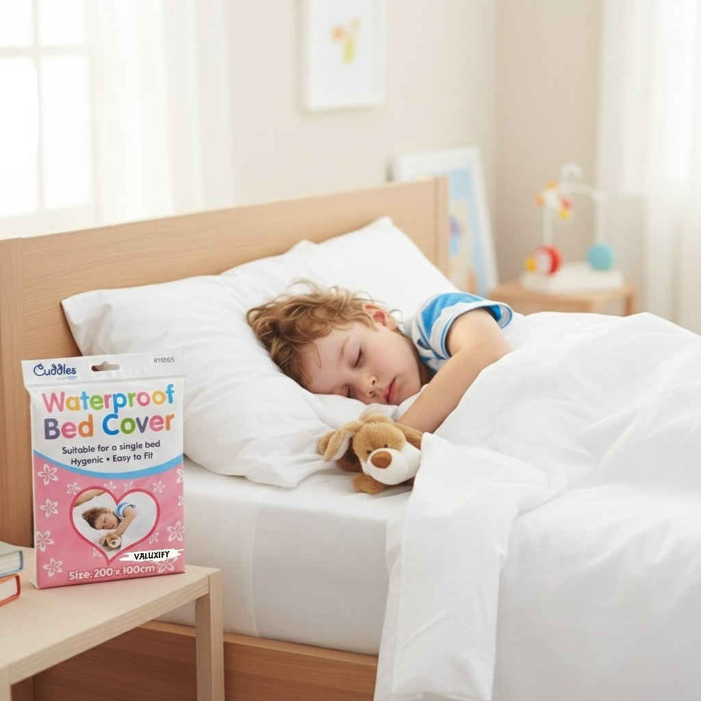 Kids Waterproof Mattress Protector Sheet Single Cot Bed Cover White 2 Pack