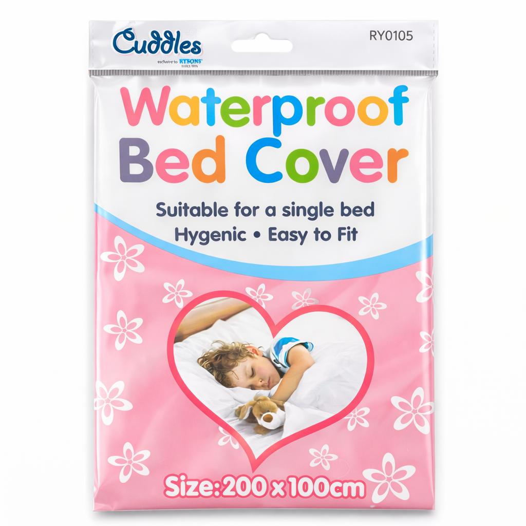 KIDS WATERPROOF SINGLE BED COVER SHEET BABY COT BED WHITE MATTRESS PROTECTOR