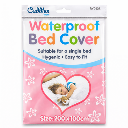 KIDS WATERPROOF SINGLE BED COVER SHEET BABY COT BED WHITE MATTRESS PROTECTOR