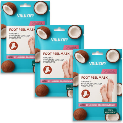 Exfoliating Foot Peel Socks Coconut Foot Mask Soft Feet Removes Dead Skin