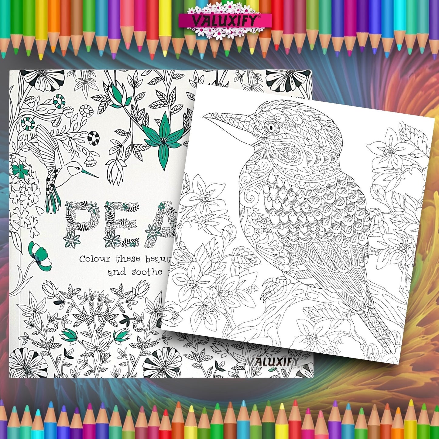 Advance Adult Colouring Books Mindfulness Relax Your Mind Colour Therapy 2 Books