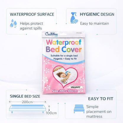 Kids Waterproof Mattress Protector Sheet Single Cot Bed Cover White 2 Pack