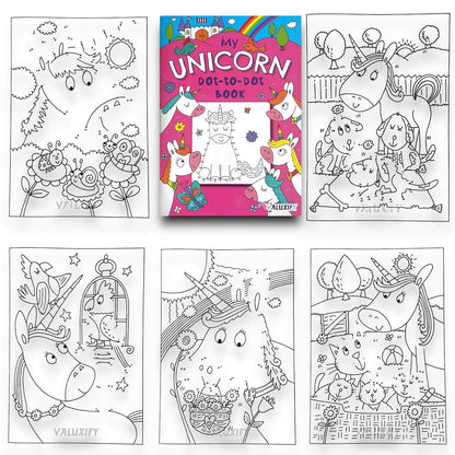 2 | Dot to Dot | Kids Colouring Books | Mermaid Unicorns | Puzzle Activity A4