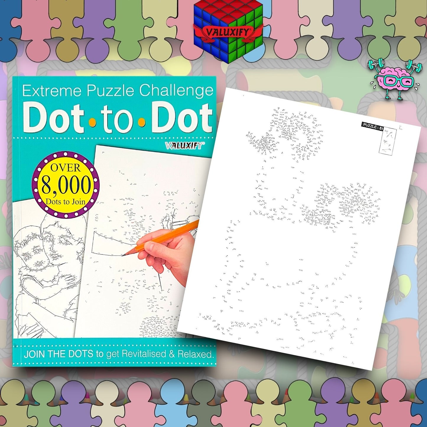 EXTREME DOT TO DOT PUZZLES BOOKS for adults CHALLENGING PUZZLES book Dot to Dot