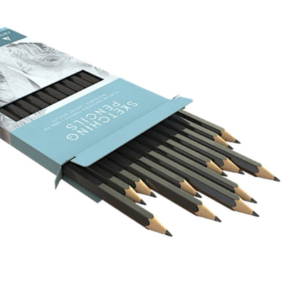 12 Sketching Pencils Art Artistist Quality  Blendable 3MM Tip 2H-8B