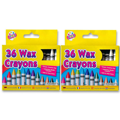 72 Wax Crayons with Free Sharpener Assorted Colours for Art/Gift/Kids/School Fun