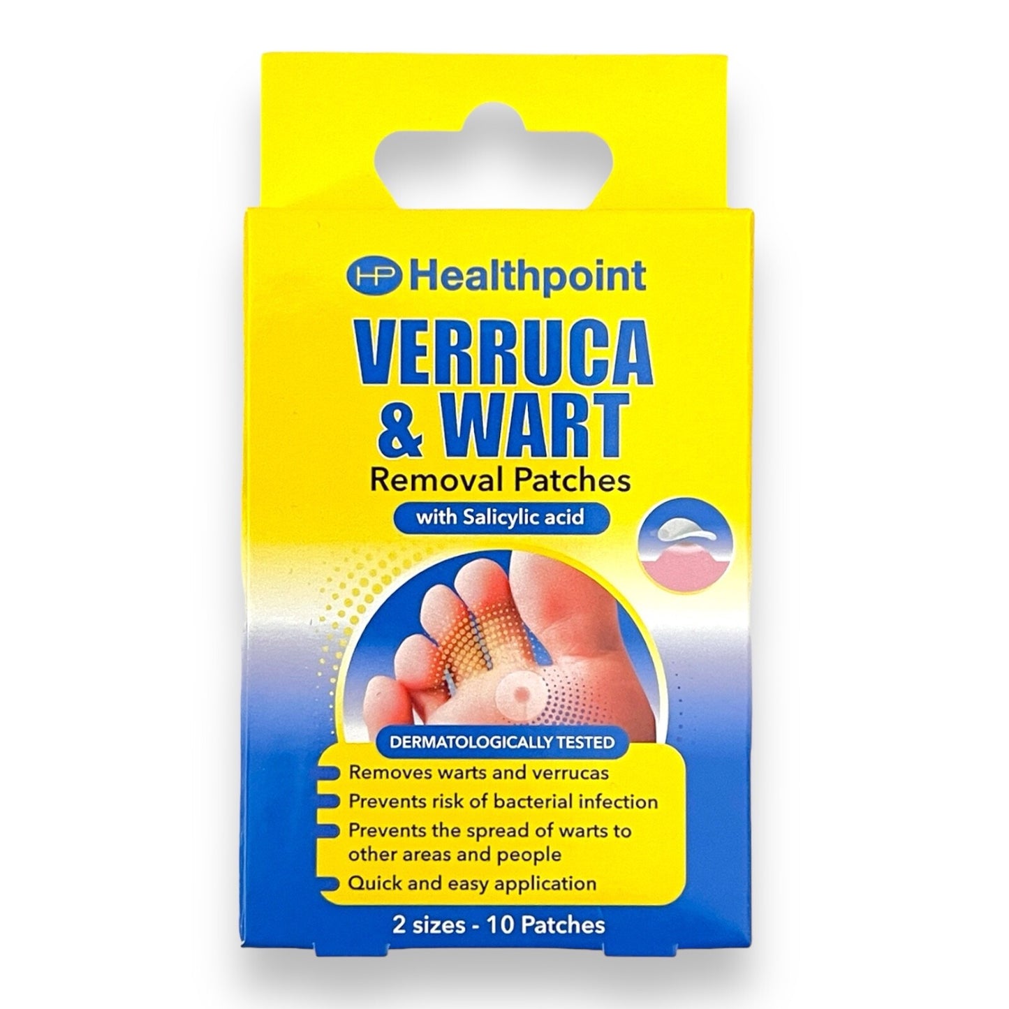 Verruca Wart Remover Patches Salicylic Acid 30 Pads (3 × 10) 2 Sizes Fast Relief