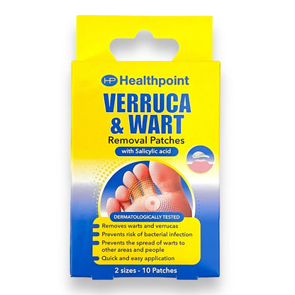 Verruca Wart Remover Patches Salicylic Acid 30 Pads (3 × 10) 2 Sizes Fast Relief