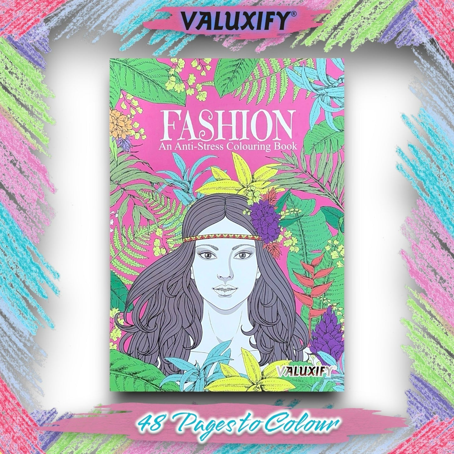 Adult Anti Stress Colouring Book Fashion Love Inspirational Quotes Word Search