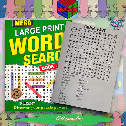 Mega Word Search Puzzle Books A4 | Large Print | 2 Book Set | 240 Puzzles