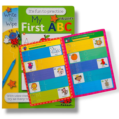 Kids Learning Books ABC Numbers Writing Reading Wipe Clean Pages Fast Shipping