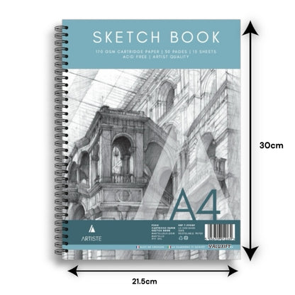 2  A4 Artist Sketch Book Spiral Artist Drawing Doodling Sketching Book Art Craft
