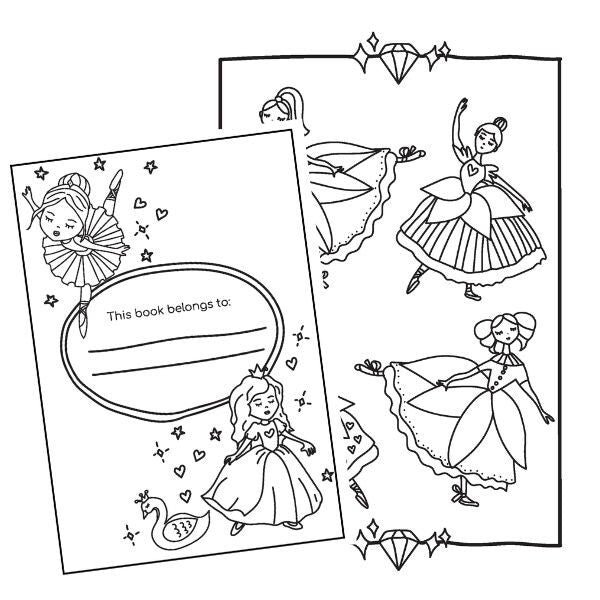 GIRLS KIDS COLOURING BOOK | MY PRETTY PRINCESS & BALLERINA| 40 PAGES | A4