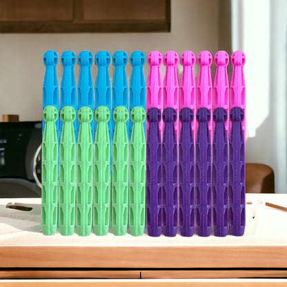 Dolly Clothes Pegs Multicoloured Plastic Pegs Pack of 48 – Strong Grip Laundry