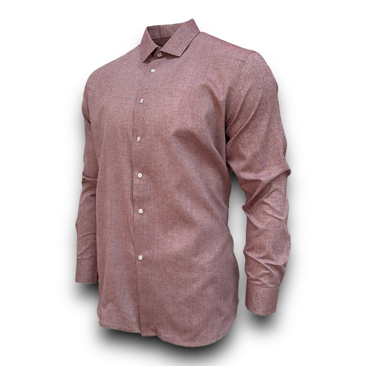 Mens Shirt Long Sleeve Solid Modern Slim Fit Smart  Casual Formal Work Shirts