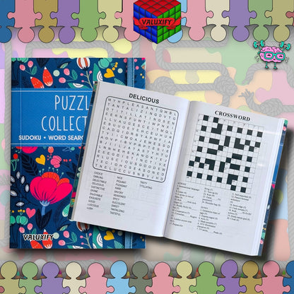 A6 Premium Puzzle Book Crossword Sudoku Word Search Travel Brain Activity Puzzle