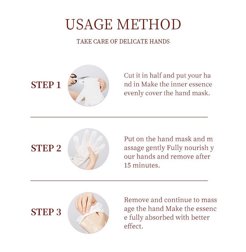 Rose Hand Mask Whitening Moisturising Gloves Dry Cracked Hands Repair Hydrating
