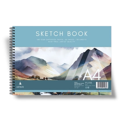 A4 Sketch Book White Paper Artist Craft Doodling Sketching 60 Pages Book Spiral