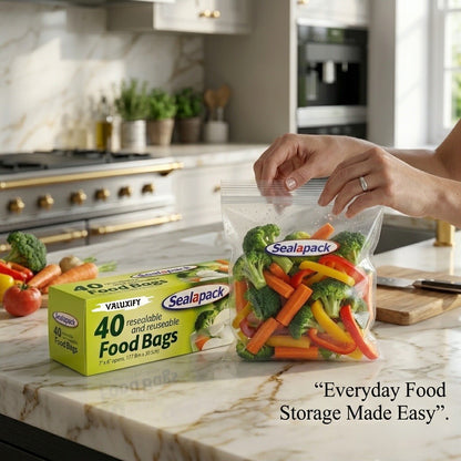 Resealable Food Bags Clear Reusable Storage Bags Freezer Sandwich Bags Strong