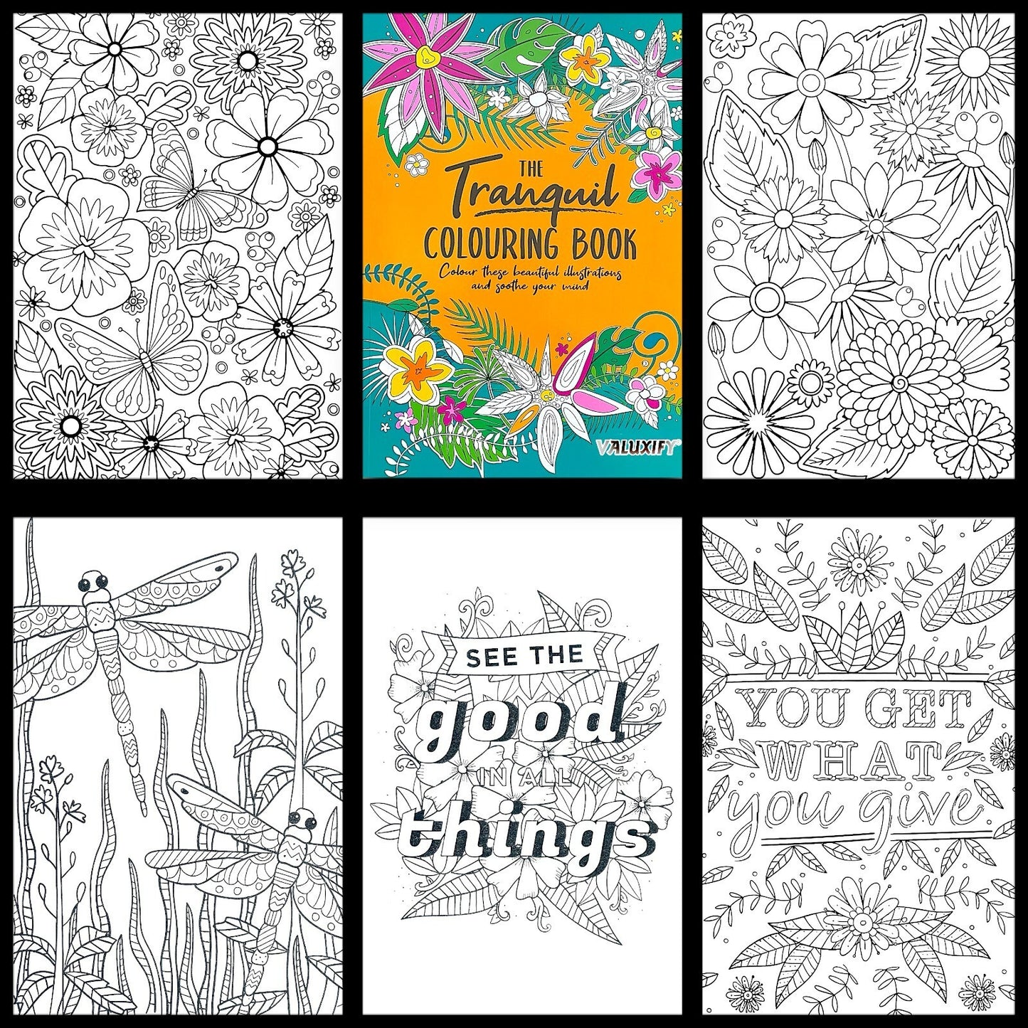 2x Adult Colouring Books Mindfulness Relax Your Mind Colour Therapy  Relaxing A4
