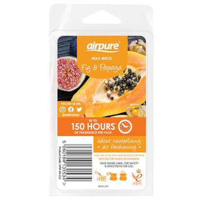 AIRPURE FIGS & PAPAYA WAX MELTS  SCENTED HOME ROOM FRAGRANCE EACH 150 HOURS