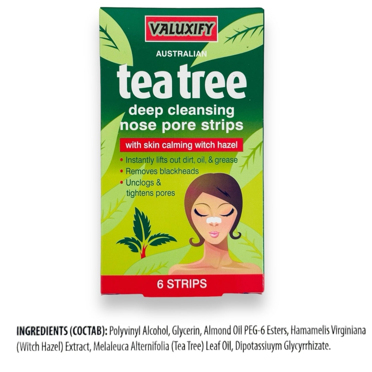 Tea Tree Nose Pore Strips Blackhead Removal Smooth Deep Cleansing Unclog Pores