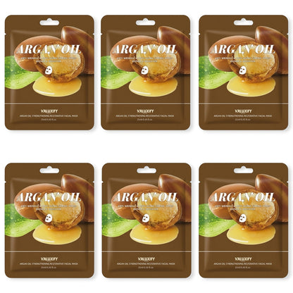 6 FACE SHEET MASK PACK HYDRATING ASSORTED SPA SKINCARE MULTIPLE PACK ARGAN BERRY