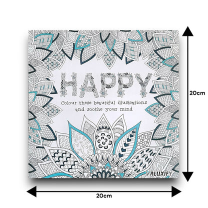 Adult Anti Stress Colouring Book Happy Love Mindfulness Tranquil Relaxing Colour