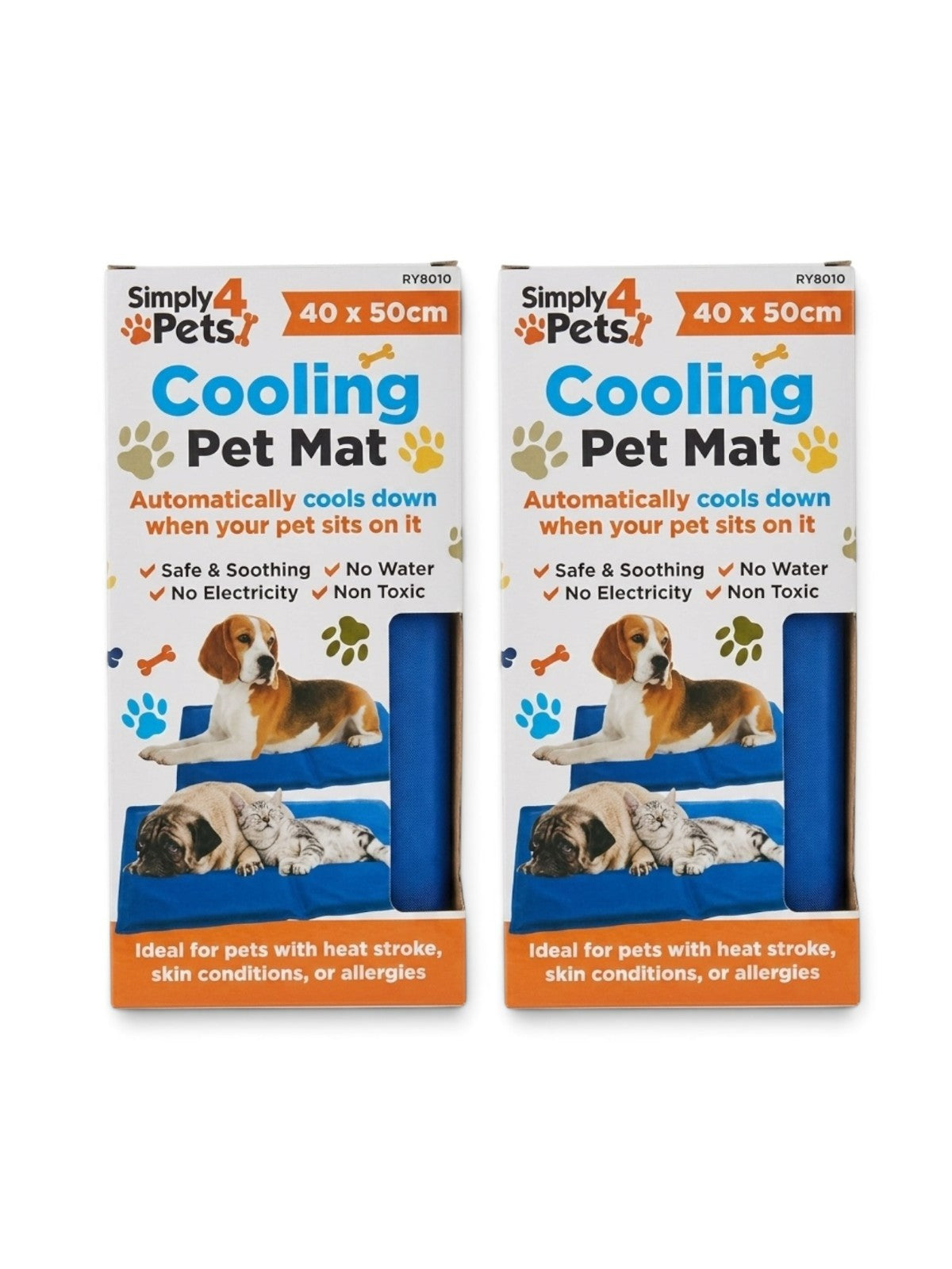 2x Pets Self Cooling Mat Bed Pet Dog Cat Heat Relief Non-Toxic Summer Bed Small