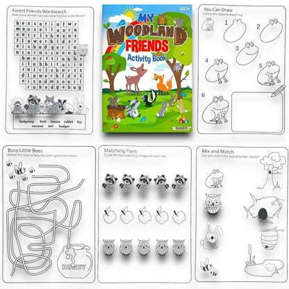 2 | CHILDREN COLOURING ACTIVITY BOOKS | MY WOODLAND FRIENDS | FOR GIRLS BOYS A4