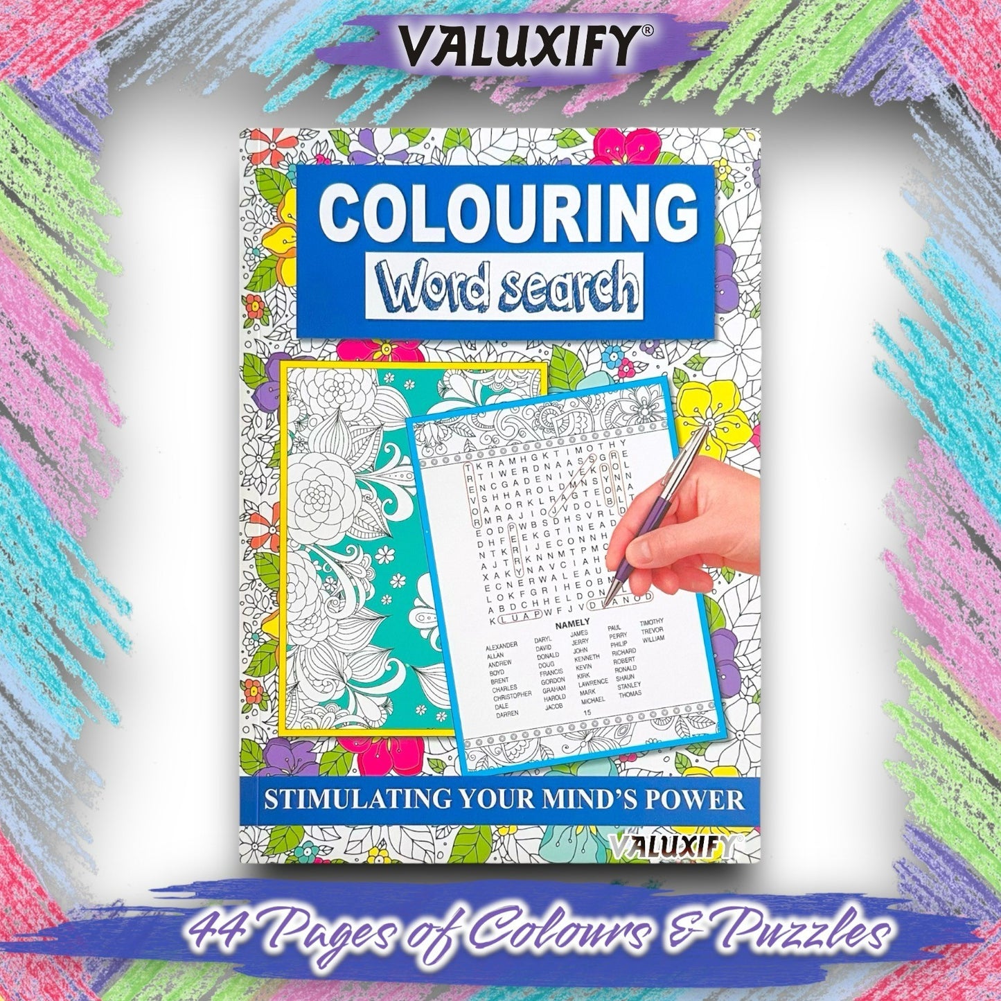 Adult Anti Stress Colouring Book Fashion Love Inspirational Quotes Word Search